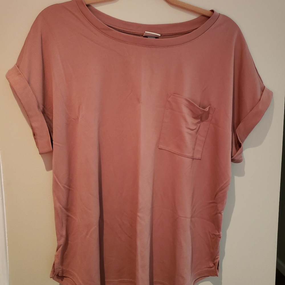 Dusty Pink Short Sleeve Top